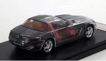 1/43 2011 mercedes benz sls amg limited edition matt grey with see through and red interior. - Img 3