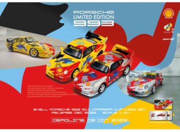 1/64 1993 porsche 993 carrera cup 2 car set with spoiler *shell*