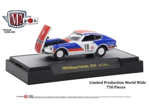 M2 1/64 1970 Nissan Fairlady z432 #18, white/red/blue Special Ltd Ed to 750 pcs