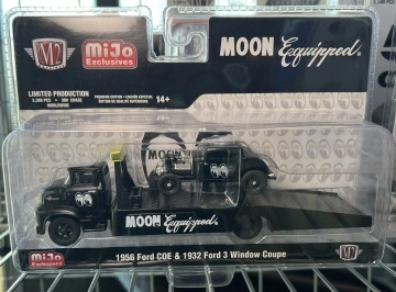 1/64 1956 ford coe & 1932 ford 3 window coupe, matte black - Img 2
