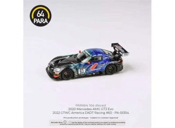 1/64 2022 mercedes amg gt3 evo #63 gtwc america team dxdt racing, blue/green/black