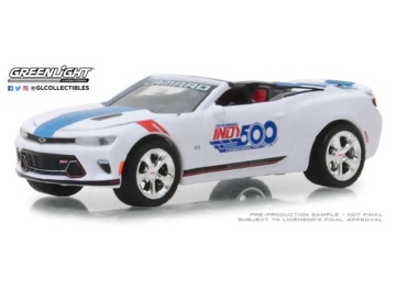 1/64 GreenLight 2017 Chevrolet Camaro Convertible 101 running Indy 500 presented by Penngrade Motor Oil 500 festival event car *Hobby Exclusive*, white