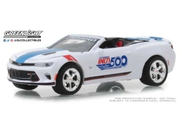 1/64 GreenLight 2017 Chevrolet Camaro Convertible 101 running Indy 500 presented by Penngrade Motor Oil 500 festival event car *Hobby Exclusive*, white