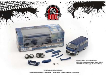 1/64 2015 toyota hiace kdh200v right hand drive, dark navy blue
