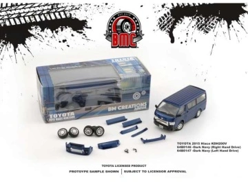 1/64 2015 toyota hiace kdh200v right hand drive, dark navy blue