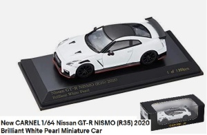 Carnel 1/64 2020 nissan gt-r nismo (r35), brilliant white pearl