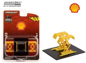 GreenLight 1/64 shell oil, auto body shop, *automotive double scissor lifts series 1*