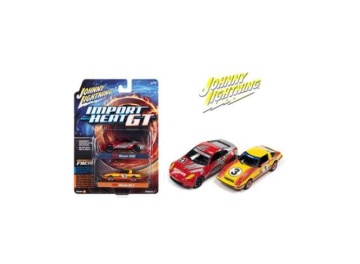 1/64 (jlpk017) import heat/gt 2-pack:1x 2006 nissan 350z #23, red with silver graphics & nissan logos. 1x 1981 mazda rx-7 #3...