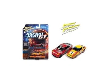 1/64 (jlpk017) import heat/gt 2-pack:1x 2006 nissan 350z #23, red with silver graphics & nissan logos. 1x 1981 mazda rx-7 #3...