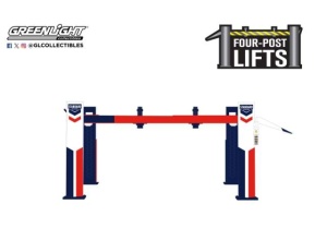 GreenLight 1/64 auto body shop standard oil *four-post lifts series 6*, blue/red/white