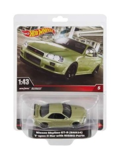 Hot Wheels Premium 1/43 nissan skyline gt-r bnr34 v-spec ii with nismo parts