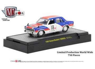 1/64 1969 datsun bluebird 1600sss #18, white/red/blue