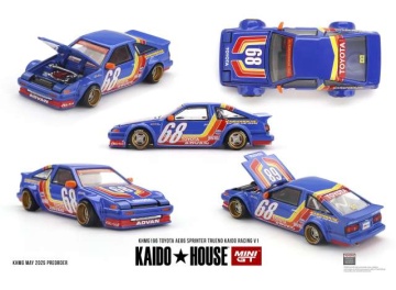 1/64 1983 toyota ae86 sprinter trueno *kaido racing* v1, blue/orange/red/yellow