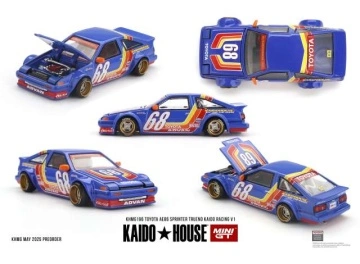 1/64 1983 toyota ae86 sprinter trueno *kaido racing* v1, blue/orange/red/yellow