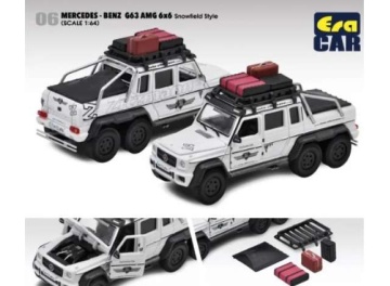 1/64 2022 mercedes benz g63 amg 6x6 *snowfield style*, white