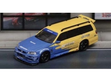1/64 nissan r34 wagon *spoon*, blue/yellow