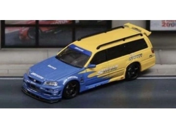1/64 nissan r34 wagon *spoon*, blue/yellow