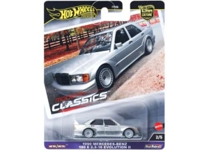 Hot Wheels Premium 1/64 1990 Mercedes-Benz 190E 2.5-16 evolution ii, silver