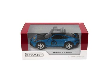 1/32 Kinsmart Porsche 911 Rallye with roof rack *livery edition*, blue in window box