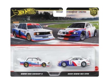 1/64 bmw e46 gtr & bmw 320 grp5 *premium 2-pack*, white/red/blue