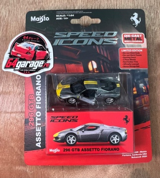 1/64 ferrari 296 gtb, grey/yellow