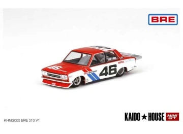 1/64 kaido house datsun 510 pro street bre510 v1, red/white/blue with 4 spoke rims