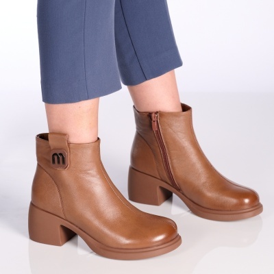 Botine dama piele naturala – KENDRA Brown - Img 3