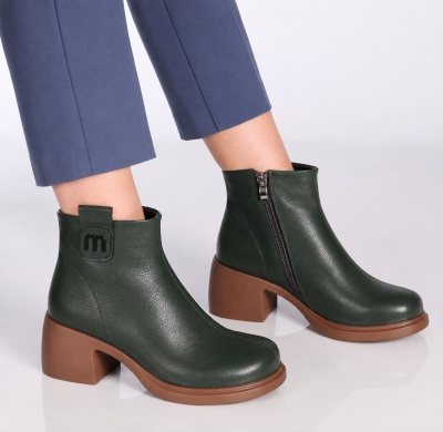Botine dama piele naturala – KENDRA Green - Img 2