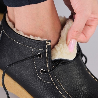 Ghete dama piele naturala imblanite comode – JULIET Black - Img 2