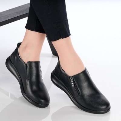 Pantofi dama piele naturala casual – ELA Black Leather - Img 2