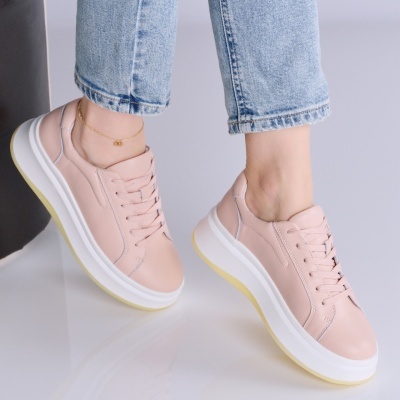 Pantofi dama piele naturala casual – INDIGO Pink - Img 2