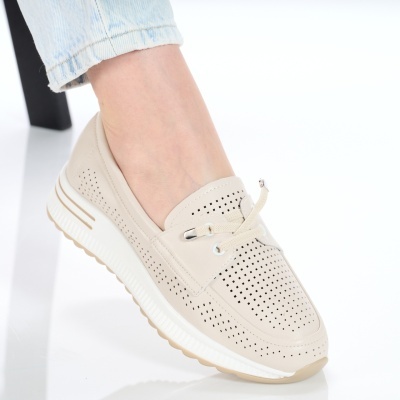 Pantofi dama piele naturala casual – ROSSANA Beige