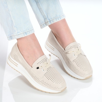 Pantofi dama piele naturala casual – ROSSANA Beige - Img 3