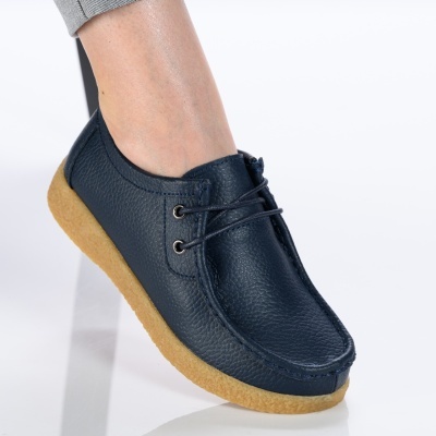 Pantofi dama piele naturala casual – SELENA Blue
