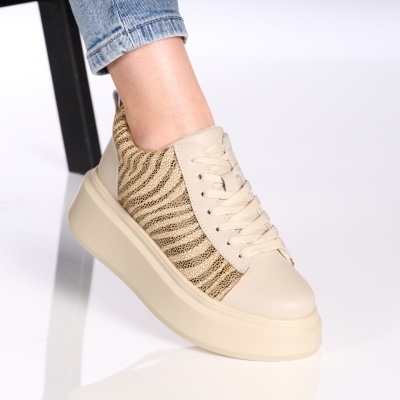 Pantofi dama piele naturala casual comozi – LIDIA Beige - Img 2