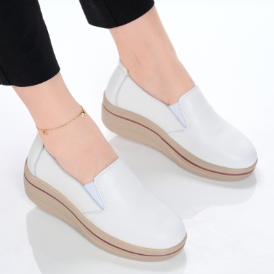 Pantofi dama piele naturala casual comozi – PATRICIA White - Img 2