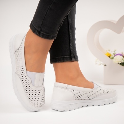 Pantofi dama piele naturala comozi – SOPHIA White