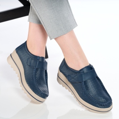 Pantofi dama piele naturala comozi – TEREZA Blue - Img 2