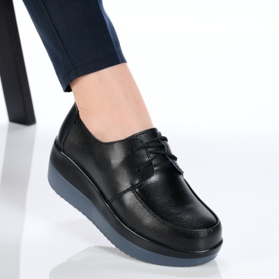 Pantofi dama piele naturala talpa ortopedica – OLIVIA Black