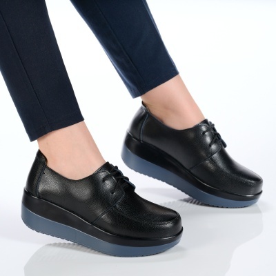 Pantofi dama piele naturala talpa ortopedica – OLIVIA Black - Img 3