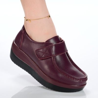 Pantofi dama piele naturala talpa ortopedica – PANDORA Wine