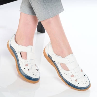 Sandale dama piele naturala perforate – SERENA Navy - Img 2