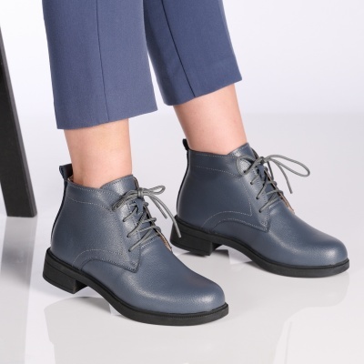Ghete dama piele naturala – KIRRA Grey - Img 3