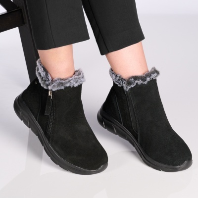 Ghete dama piele naturala imblanite – LEONOR Black - Img 3