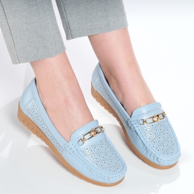 Mocasini dama piele naturala – SIMINA L.Blue - Img 3