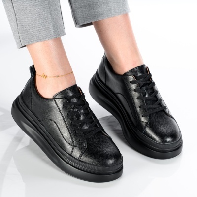 Pantofi dama piele naturala casual – ALTHEA Black - Img 2