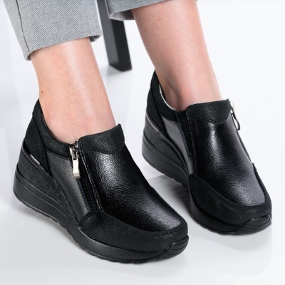 Pantofi dama piele naturala casual – IRENE Black - Img 3