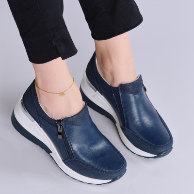 Pantofi dama piele naturala casual – IRENE Navy - Img 3