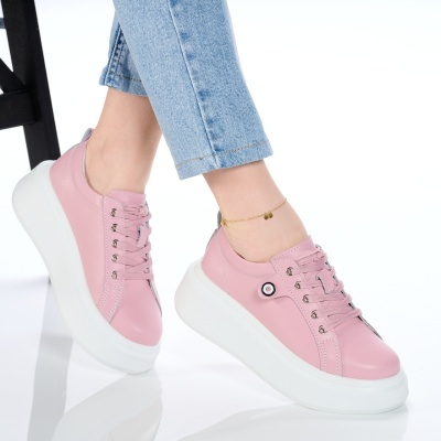 Pantofi dama piele naturala casual – PAMELA Pink - Img 3