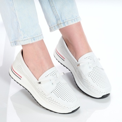 Pantofi dama piele naturala casual – ROSSANA White - Img 3